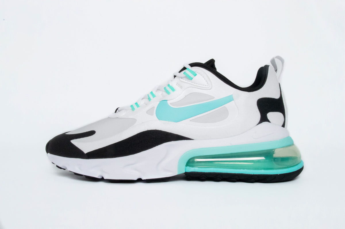 Nike Air Max 270 React sneakers in Photon Dust/Aurora Green colorway